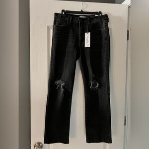 Just USA faded black jeans -‎ distressed. Size 12. NWT